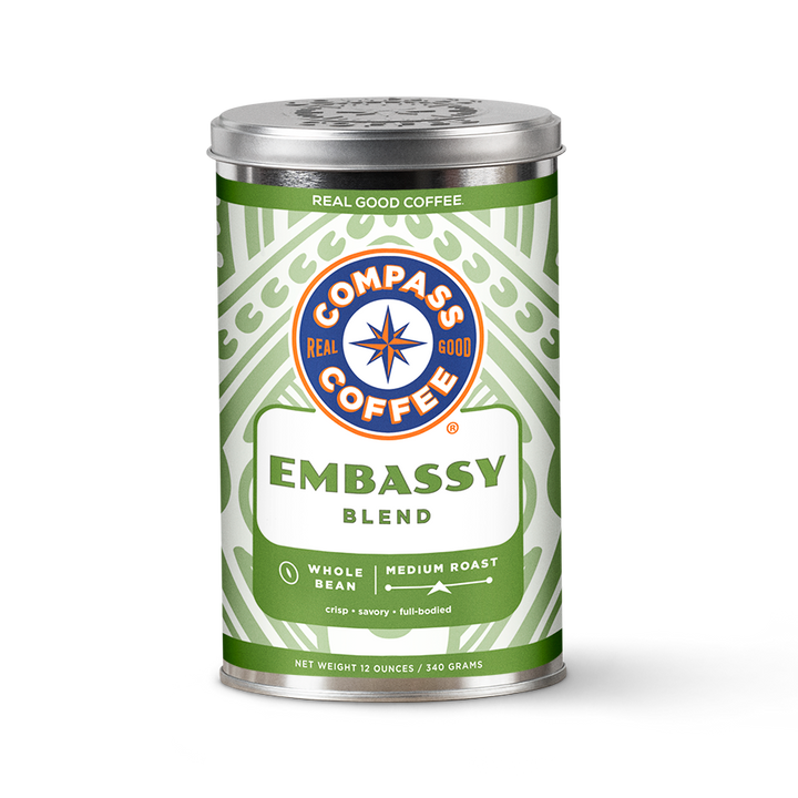 embassy whole bean 12oz tin medium roast